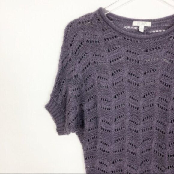 dELiA*s | Women's Purple Round Edge Eggplant Sweater Tunic Size XS - Picture 3 of 5